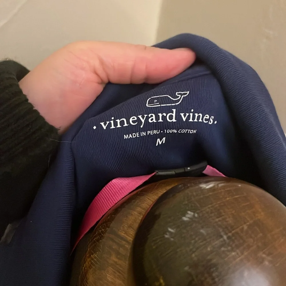 Vineyard Vines Women’s Half Zip Navy Blue Medium - Picture 3 of 4